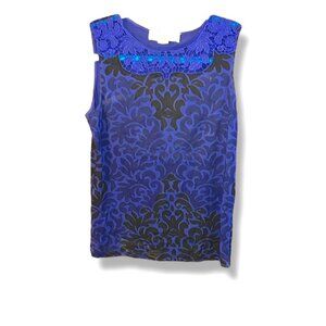 Stella McCartney Navy Blue Tank Top with Black Pattern